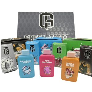 2024 newest green team carts rechargeable disposable vape pen with packaging wholesale , 10 flavors ,350 mah battery
